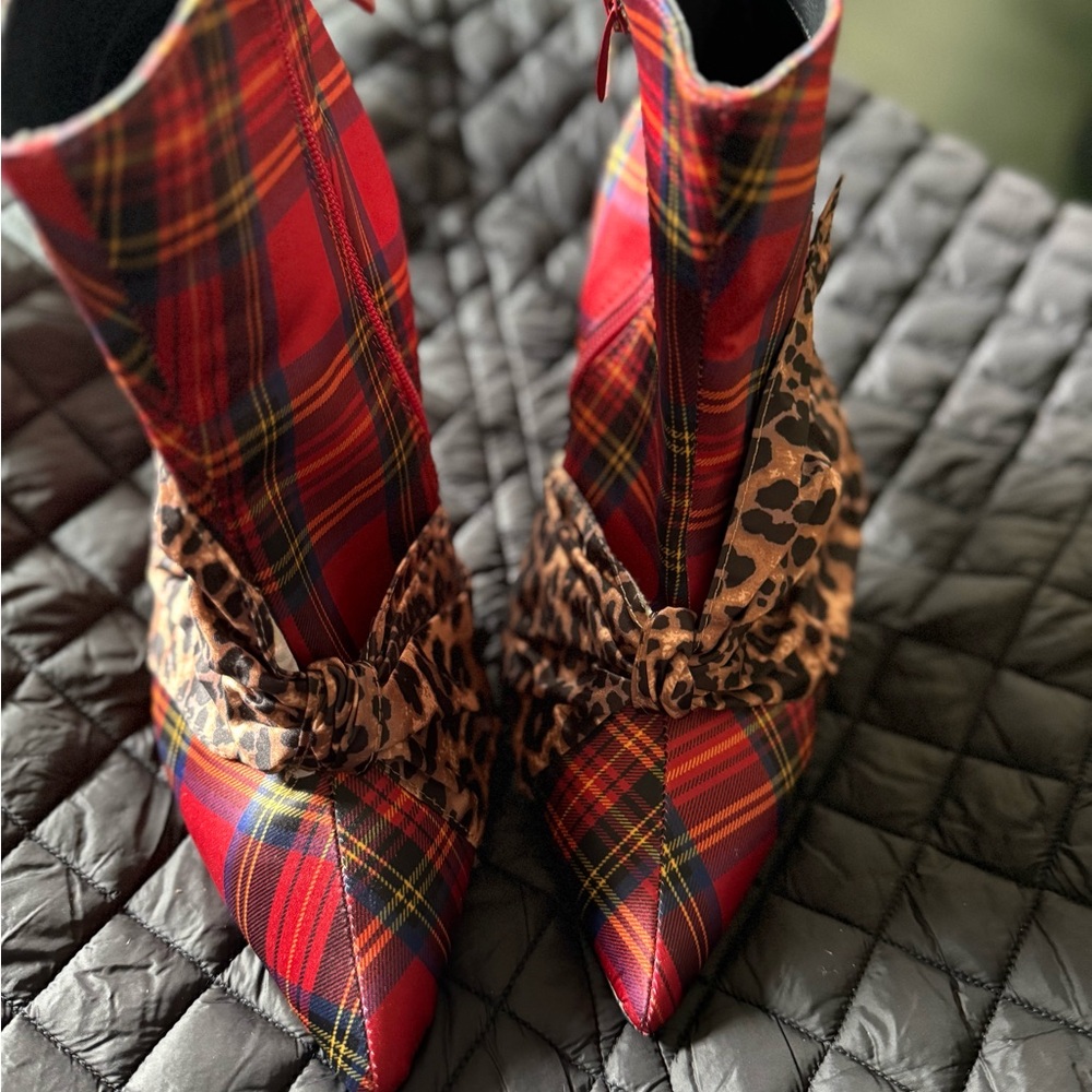 Torrid x Betsey Johnson Plaid and Leopard Women's Boots